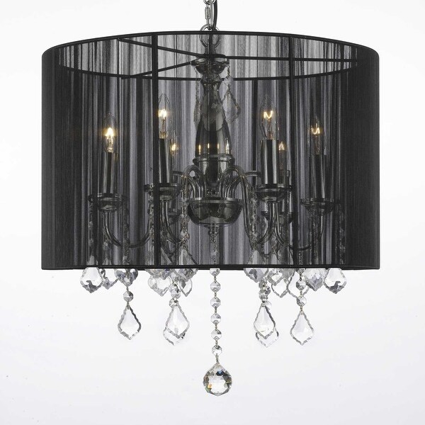 Crystal Swag Plug In Chandelier Lighting With Shade & 14\' Feet Of ... Crystal Swag Plug In Chandelier Lighting With Shade & 14\' Feet Of ...